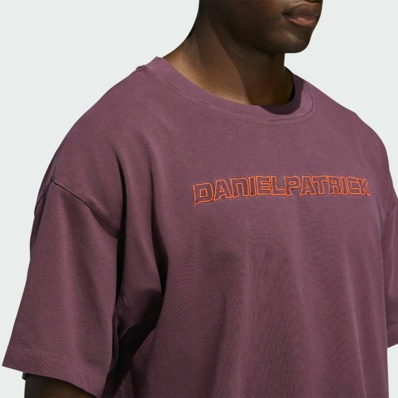 Adidas x Harden x Daniel Patrick Mens T-Shirt Maroon Red FR5636 NEW Sz XXL - Picture 4 of 5